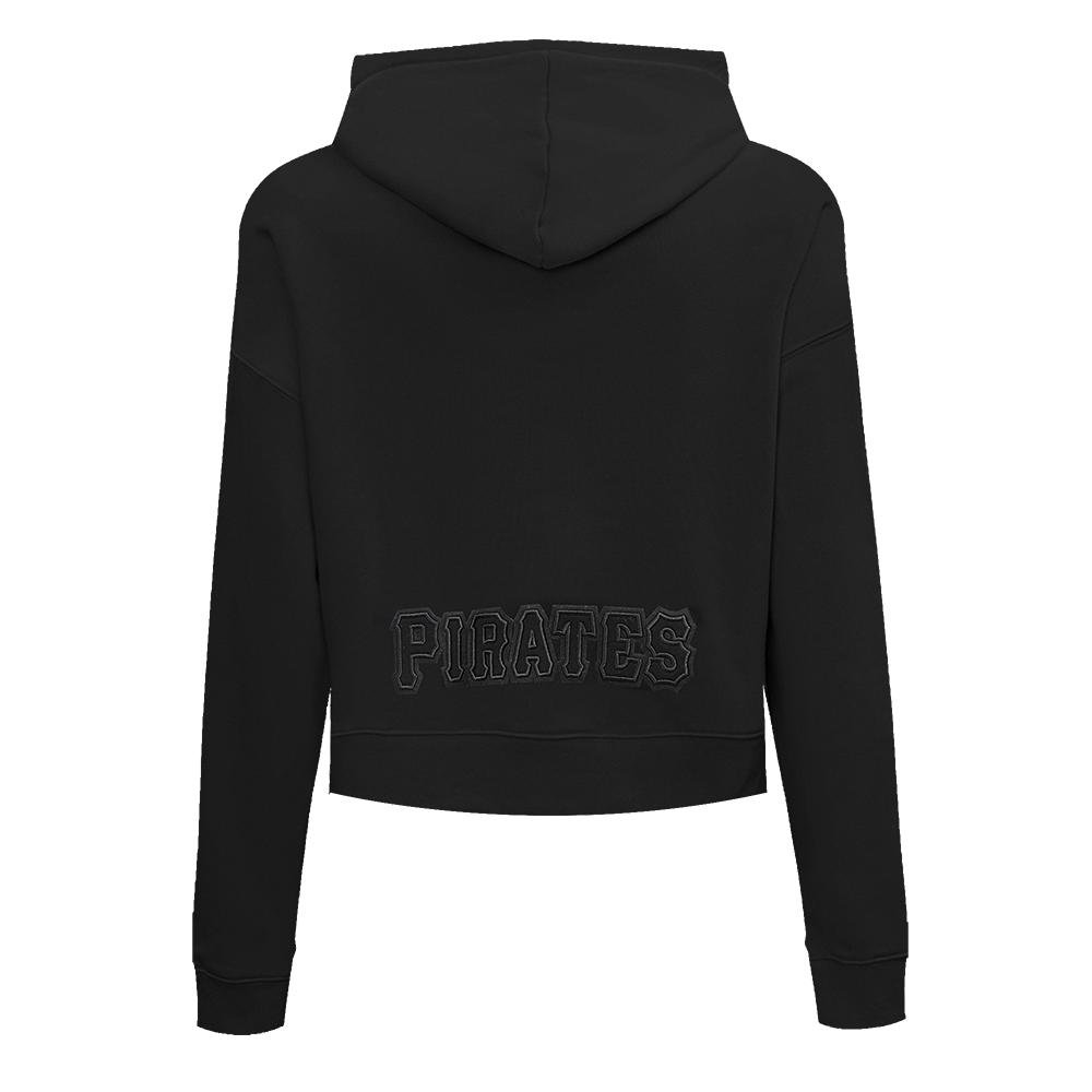 MLB PIRATAS DE PITTSBURGH SUDADERA CORTA CON CAPUCHA PARA MUJER NEUTRA (NEGRA)