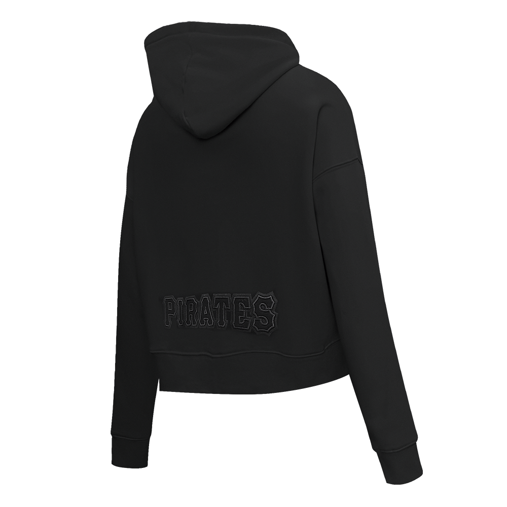 MLB PIRATAS DE PITTSBURGH SUDADERA CORTA CON CAPUCHA PARA MUJER NEUTRA (NEGRA)