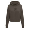 MLB PITTSBURGH PIRATES NEUTRAL CROPPED FLEECE PULLOVER HOODIE (DARK TAUPE)