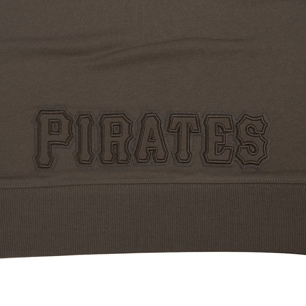 MLB PITTSBURGH PIRATES NEUTRAL CROPPED FLEECE PULLOVER HOODIE (DARK TAUPE)