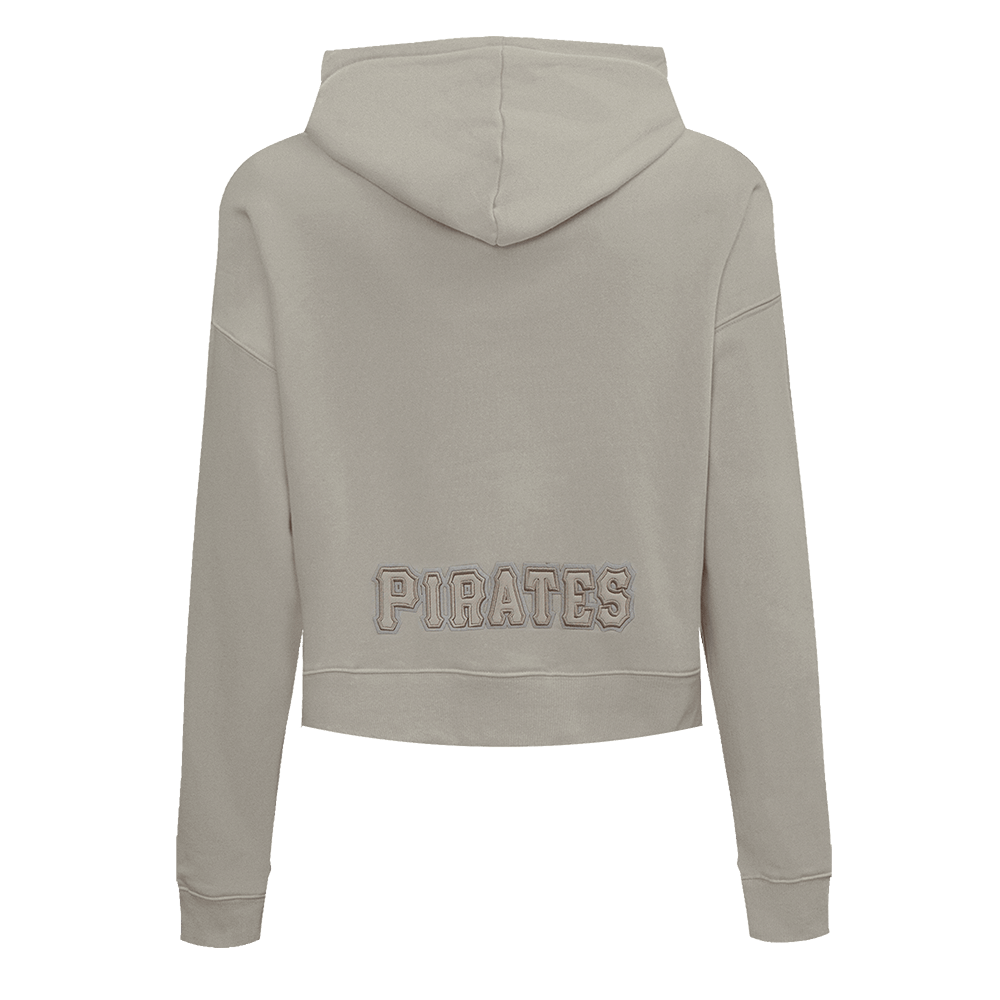 MLB PITTSBURGH PIRATES NEUTRAL WOMEN'S CROPPED PULLOVER HOODIE (TAUPE)