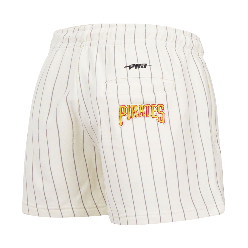 MLB PITTSBURGH PIRATES PINSTRIPE RETRO CLASSIC WOMEN'S FLC SHORT (EGGSHELL/ GREY)