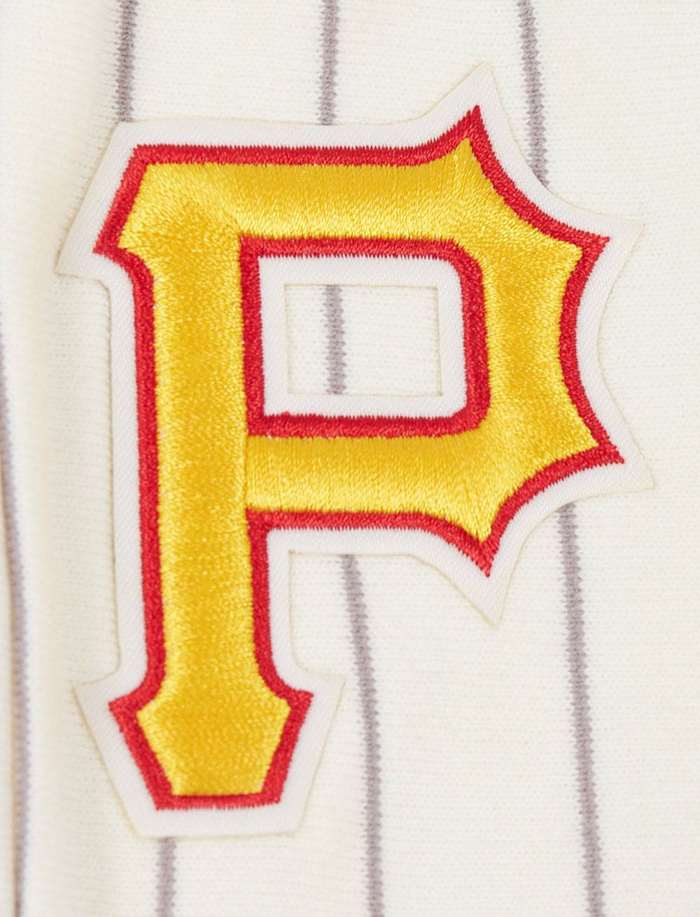 MLB PITTSBURGH PIRATES PINSTRIPE RETRO CLASSIC WOMEN'S FLC SHORT (EGGSHELL/ GREY)