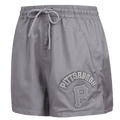 MLB PITTSBURGH PIRATES TRIPLE TONAL W WOVEN WOMEN'S SHORT (GRAY)