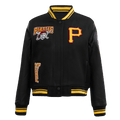 MLB PITTSBURGH PIRATES RETRO CLASSIC WOMEN'S RIB WOOL VARSITY JACKET (BLACK/YELLOW)