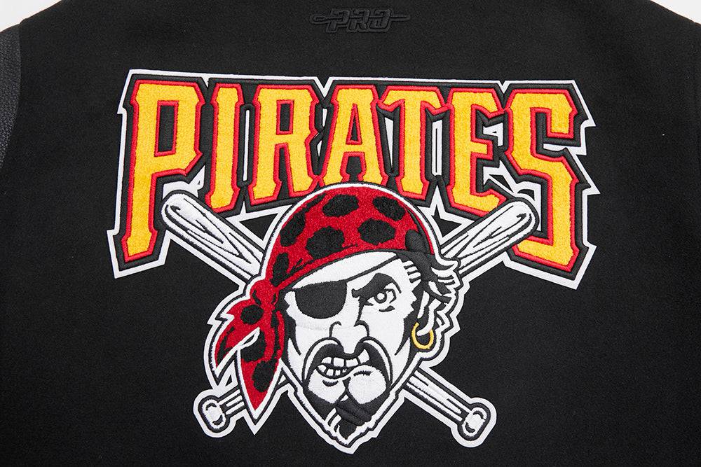 MLB PITTSBURGH PIRATES RETRO CLASSIC WOMEN'S RIB WOOL VARSITY JACKET (BLACK/YELLOW)