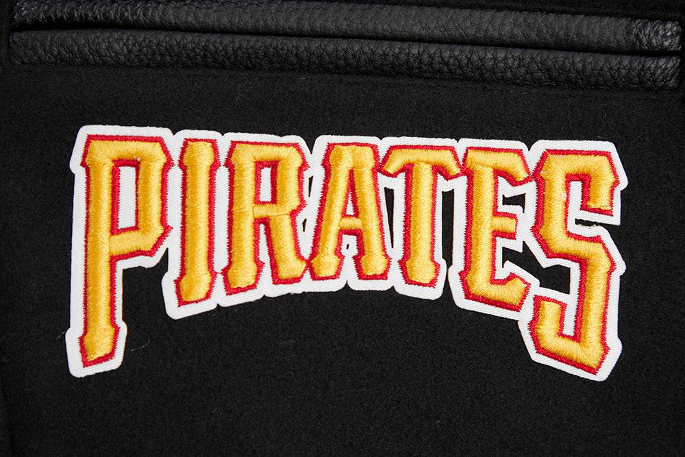 MLB PITTSBURGH PIRATES RETRO CLASSIC WOMEN'S RIB WOOL VARSITY JACKET (BLACK/YELLOW)