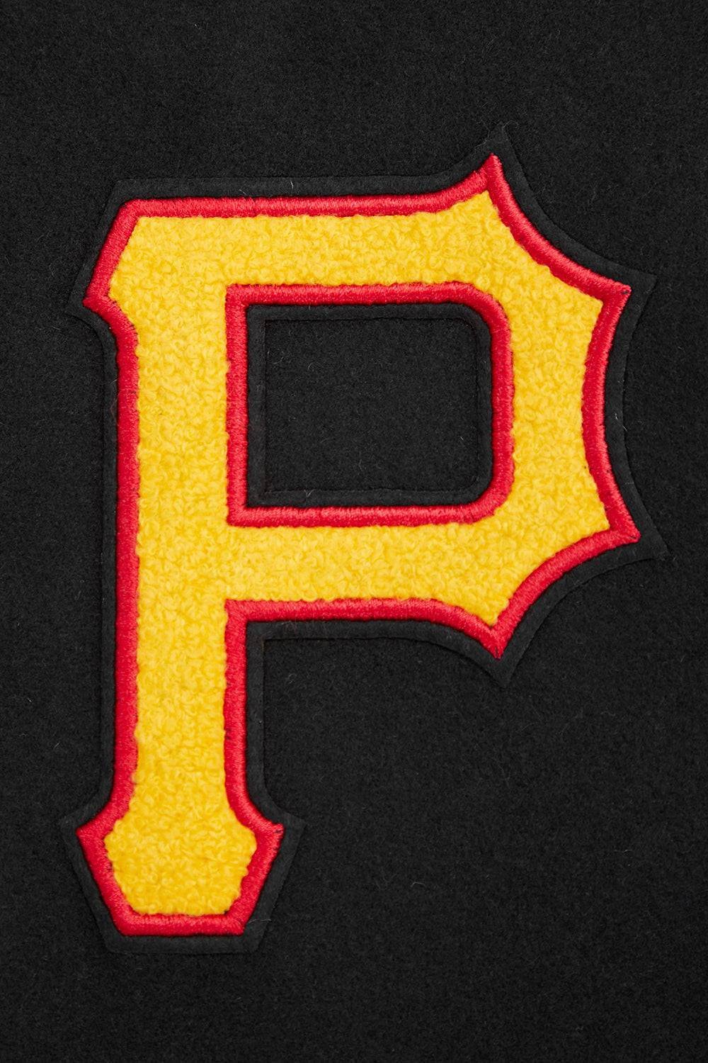 MLB PITTSBURGH PIRATES RETRO CLASSIC WOMEN'S RIB WOOL VARSITY JACKET (BLACK/YELLOW)