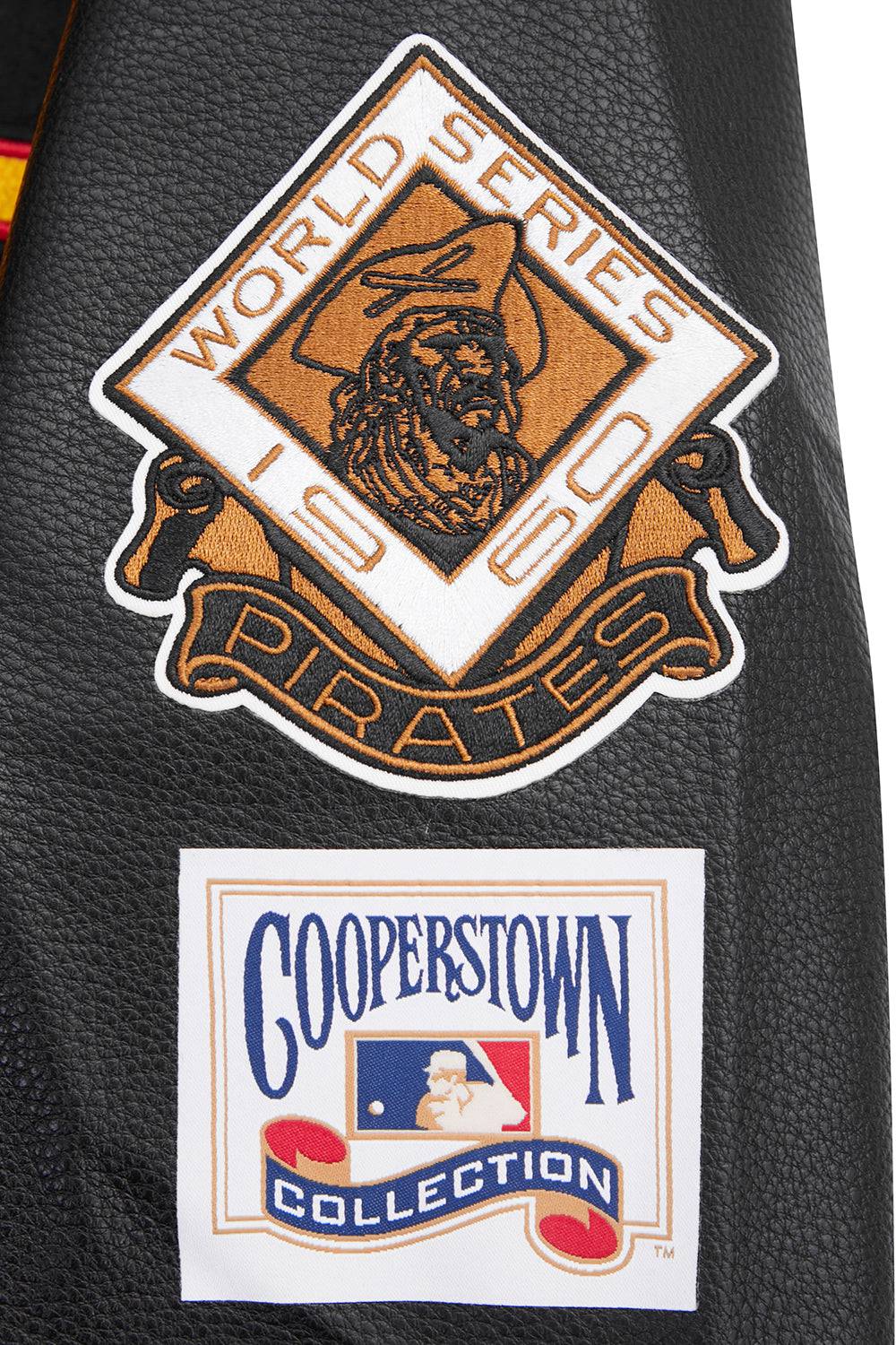 MLB PITTSBURGH PIRATES RETRO CLASSIC WOMEN'S RIB WOOL VARSITY JACKET (BLACK/YELLOW)