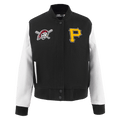 MLB PITTSBURGH PIRATES CLASSIC WOOL WOMEN'S VARSITY JACKET (BLACK/WHITE)