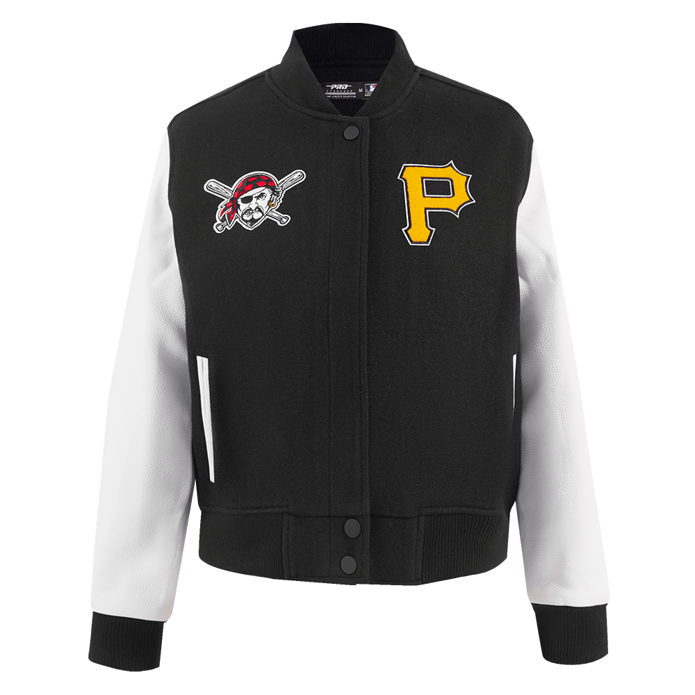 MLB PITTSBURGH PIRATES CLASSIC WOOL WOMEN'S VARSITY JACKET (BLACK/WHITE)