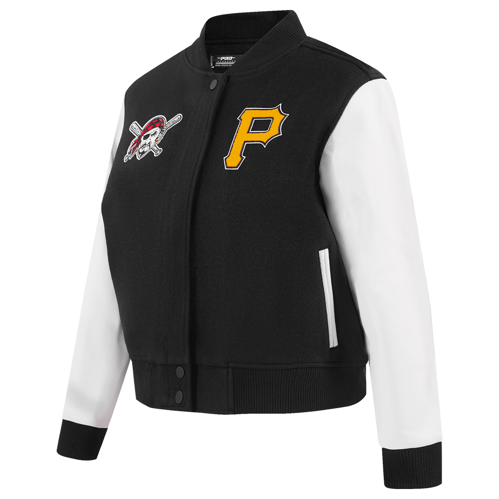 MLB PITTSBURGH PIRATES CLASSIC WOOL WOMEN'S VARSITY JACKET (BLACK/WHITE)
