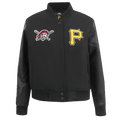 MLB PITTSBURG PIRATES CLASSIC WOMEN'S WOOL VARSITY JACKET (JET BLACK)
