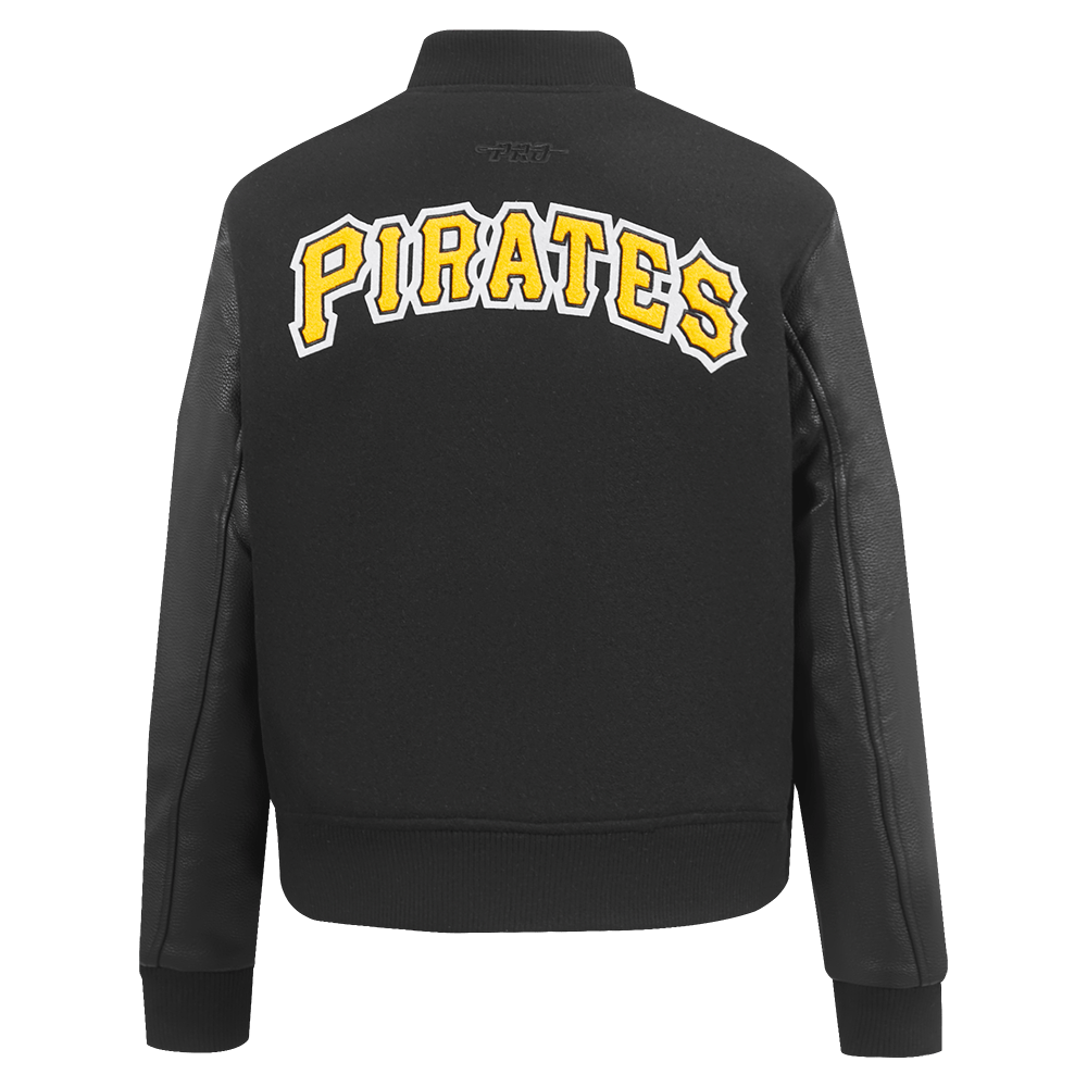 MLB PITTSBURG PIRATES CLASSIC WOMEN'S WOOL VARSITY JACKET (JET BLACK)