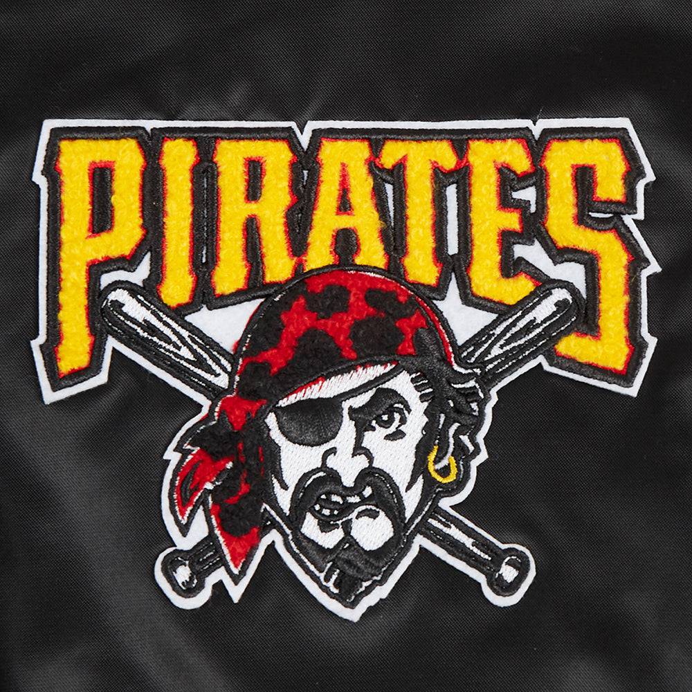 MLB PITTSBURGH PIRATES RETRO CLASSIC WOMEN'S RIB SATIN JACKET (BLACK/YELLOW)