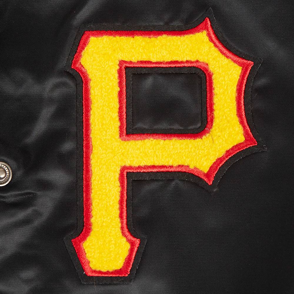 MLB PITTSBURGH PIRATES RETRO CLASSIC WOMEN'S RIB SATIN JACKET (BLACK/YELLOW)