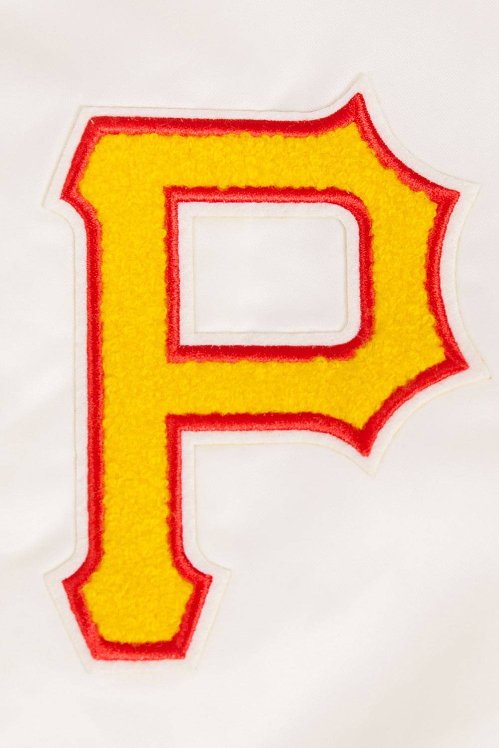MLB PITTSBURGH PIRATES RETRO CLASSIC WOMEN'S RIB SATIN JACKET (EGGSHELL/ BLACK)