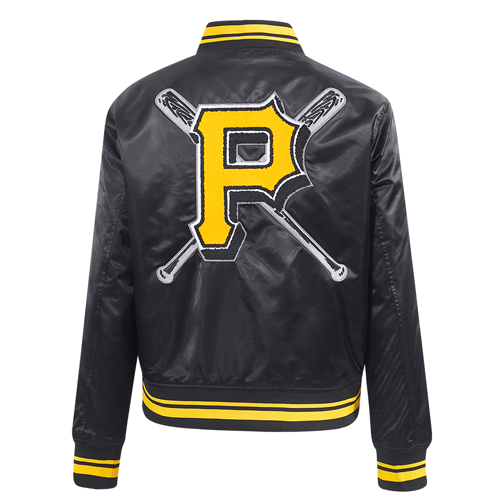 MLB PITTSBURGH PIRATES MASHUP WOMEN'S RIB SATIN JACKET (BLACK/YELLOW)