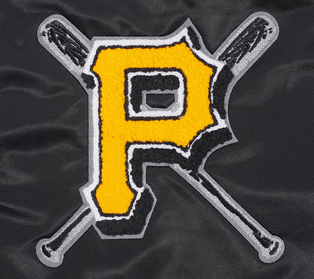 MLB PITTSBURGH PIRATES MASHUP WOMEN'S RIB SATIN JACKET (BLACK/YELLOW)