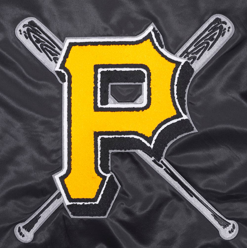 MLB PITTSBURGH PIRATES MASHUP WOMEN'S RIB SATIN JACKET (BLACK/YELLOW)