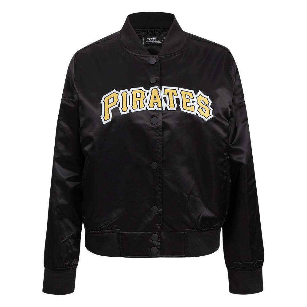 MLB PITTSBURG PIRATES CLASSIC WOMEN'S SATIN JACKET (BLACK)