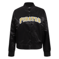 MLB PITTSBURG PIRATES CLASSIC WOMEN'S SATIN JACKET (BLACK)