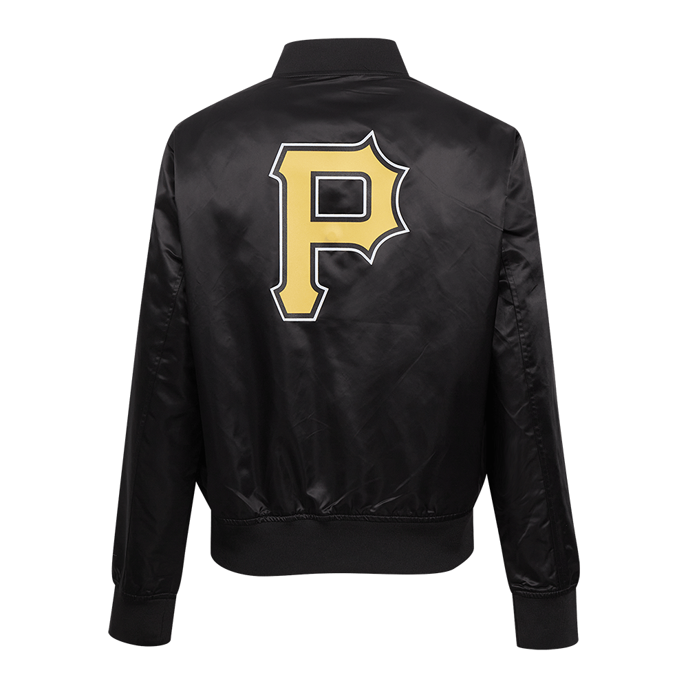 MLB PITTSBURG PIRATES CLASSIC WOMEN'S SATIN JACKET (BLACK)