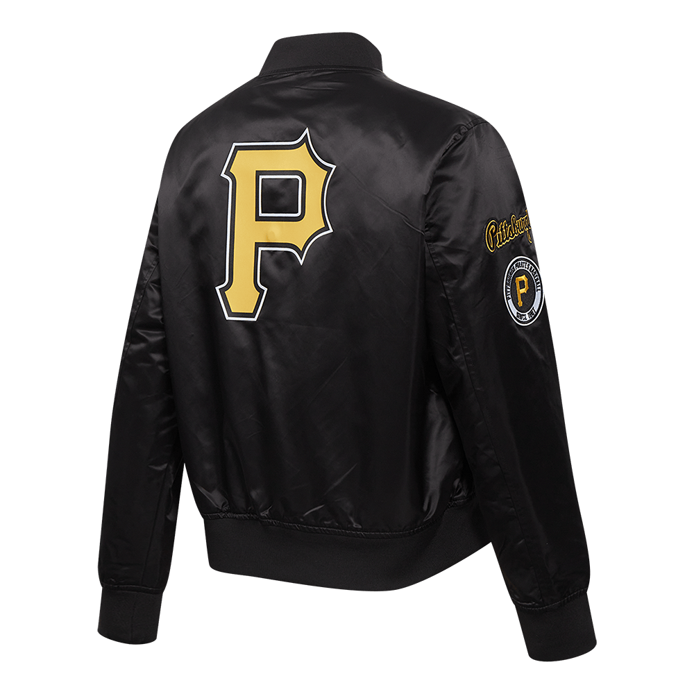 MLB PITTSBURG PIRATES CLASSIC WOMEN'S SATIN JACKET (BLACK)