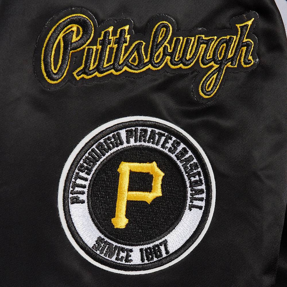 MLB PITTSBURG PIRATES CLASSIC WOMEN'S SATIN JACKET (BLACK)