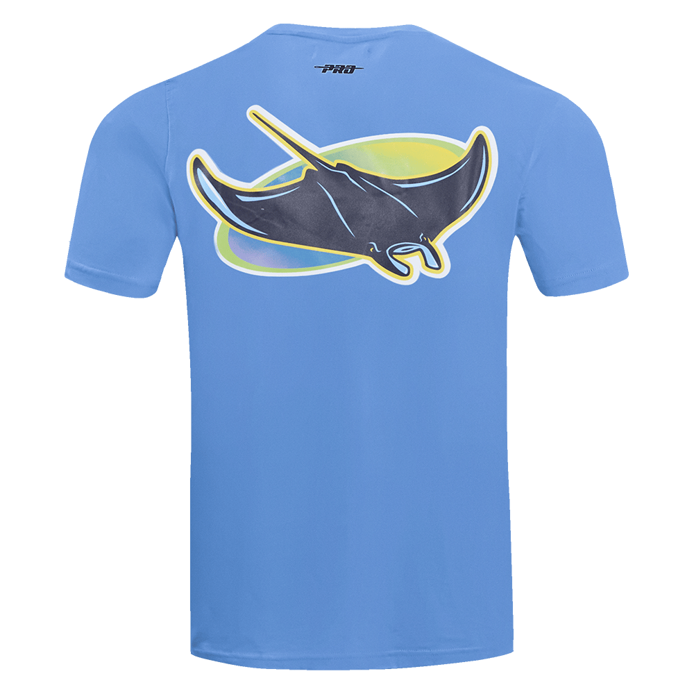 MLB TAMPA BAY RAYS CLASSIC MESH MEN'S SINGLE JERSEY STRIPED TOP (UNIVERSITY BLUE)