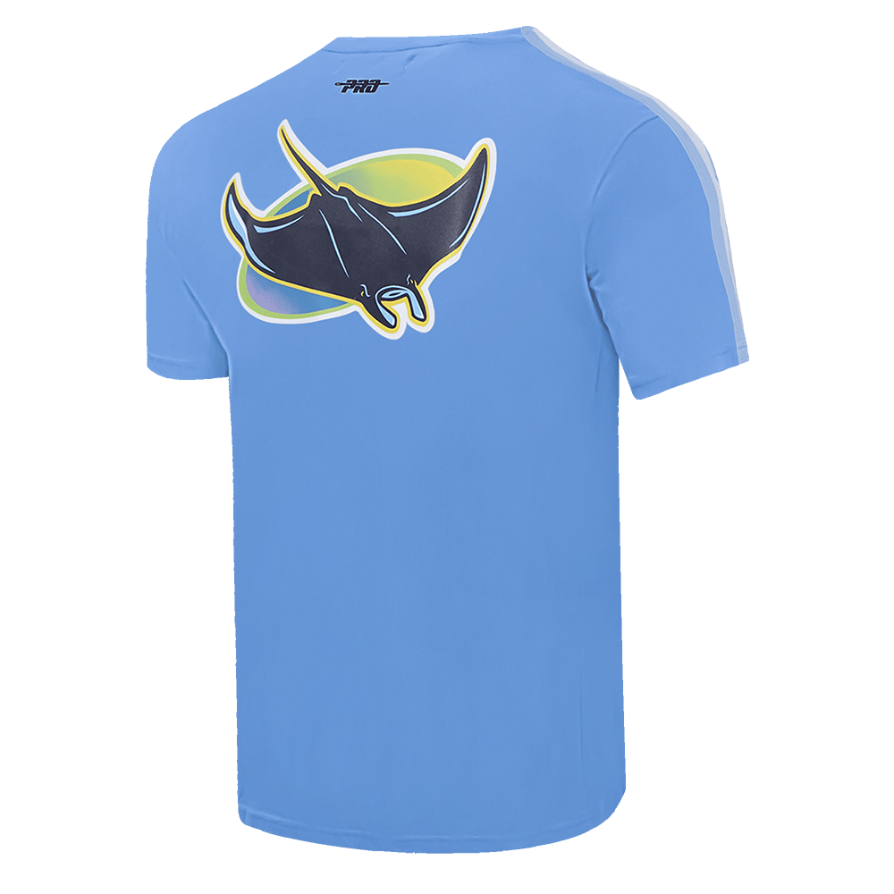 MLB TAMPA BAY RAYS CLASSIC MESH MEN'S SINGLE JERSEY STRIPED TOP (UNIVERSITY BLUE)
