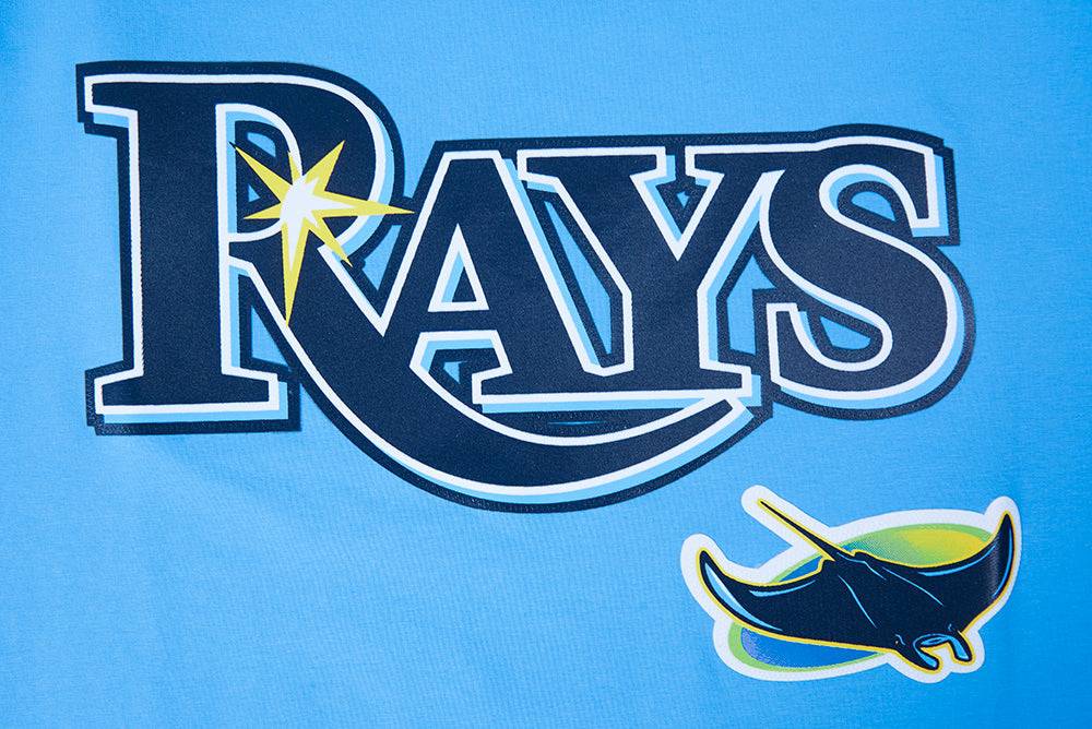 MLB TAMPA BAY RAYS CLASSIC MESH MEN'S SINGLE JERSEY STRIPED TOP (UNIVERSITY BLUE)