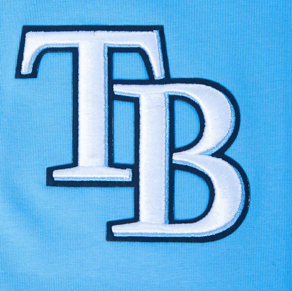 MLB TAMPA BAY RAYS CLASSIC MESH MEN'S SINGLE JERSEY STRIPED TOP (UNIVERSITY BLUE)
