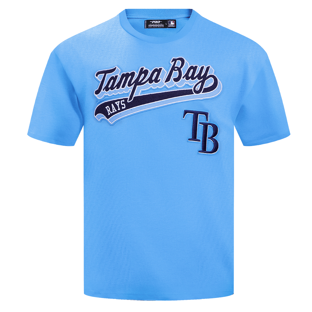 MLB TAMPA BAY RAYS SCRIPT TAIL MEN'S TOPS (UNIVERSITY BLUE)