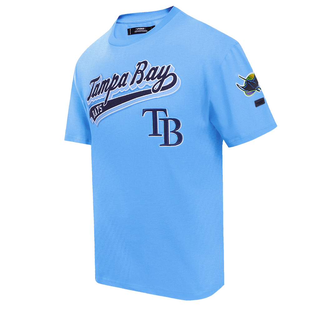MLB TAMPA BAY RAYS SCRIPT TAIL MEN'S TOPS (UNIVERSITY BLUE)