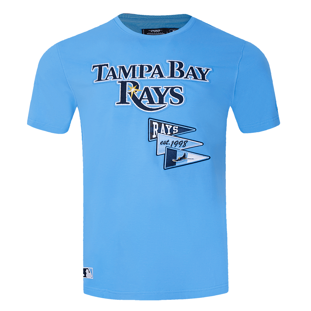 CAMISETA SJ WORDMARK PARA HOMBRE MLB TAMPA BAY RAYS TEAM PENNATS (AZUL UNIVERSITARIO)
