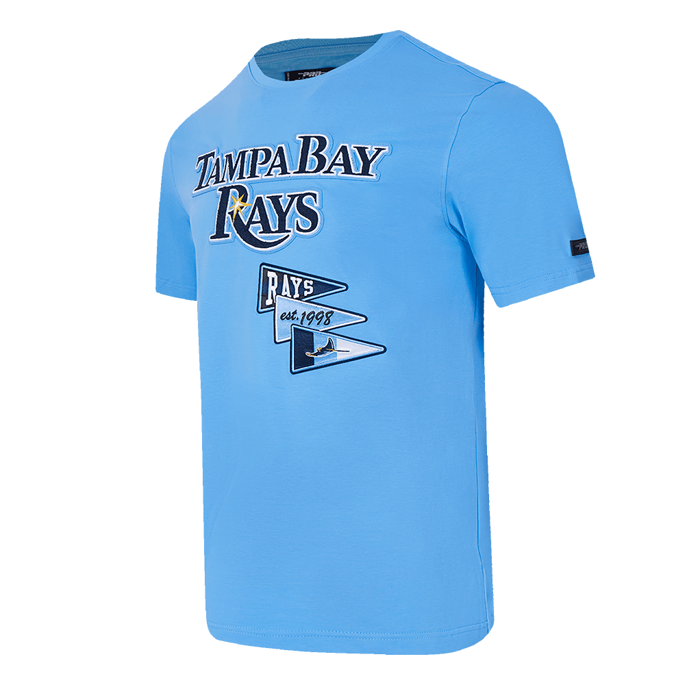 CAMISETA SJ WORDMARK PARA HOMBRE MLB TAMPA BAY RAYS TEAM PENNATS (AZUL UNIVERSITARIO)