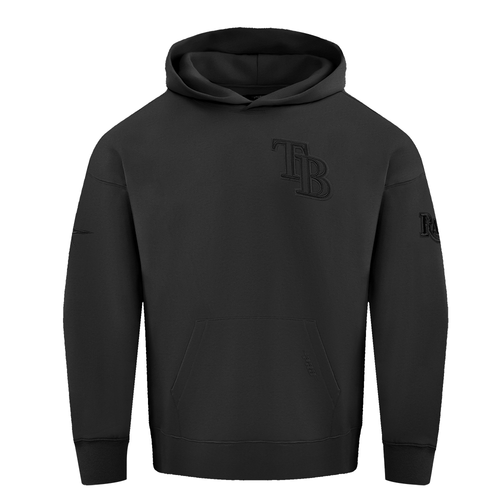 MLB TAMPA BAY RAYS NEUTRAL MEN'S DROP SHOULDER PULLOVER HOODIE (BLACK)
