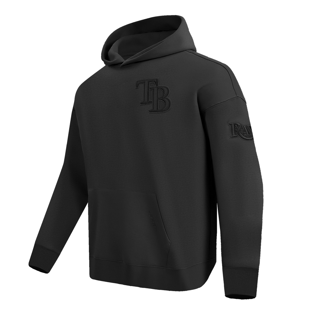 MLB TAMPA BAY RAYS NEUTRAL MEN'S DROP SHOULDER PULLOVER HOODIE (BLACK)
