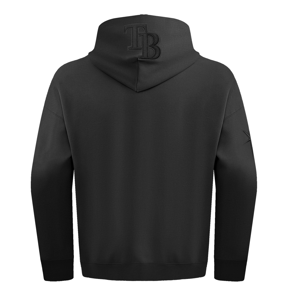 MLB TAMPA BAY RAYS NEUTRAL MEN'S DROP SHOULDER PULLOVER HOODIE (BLACK)