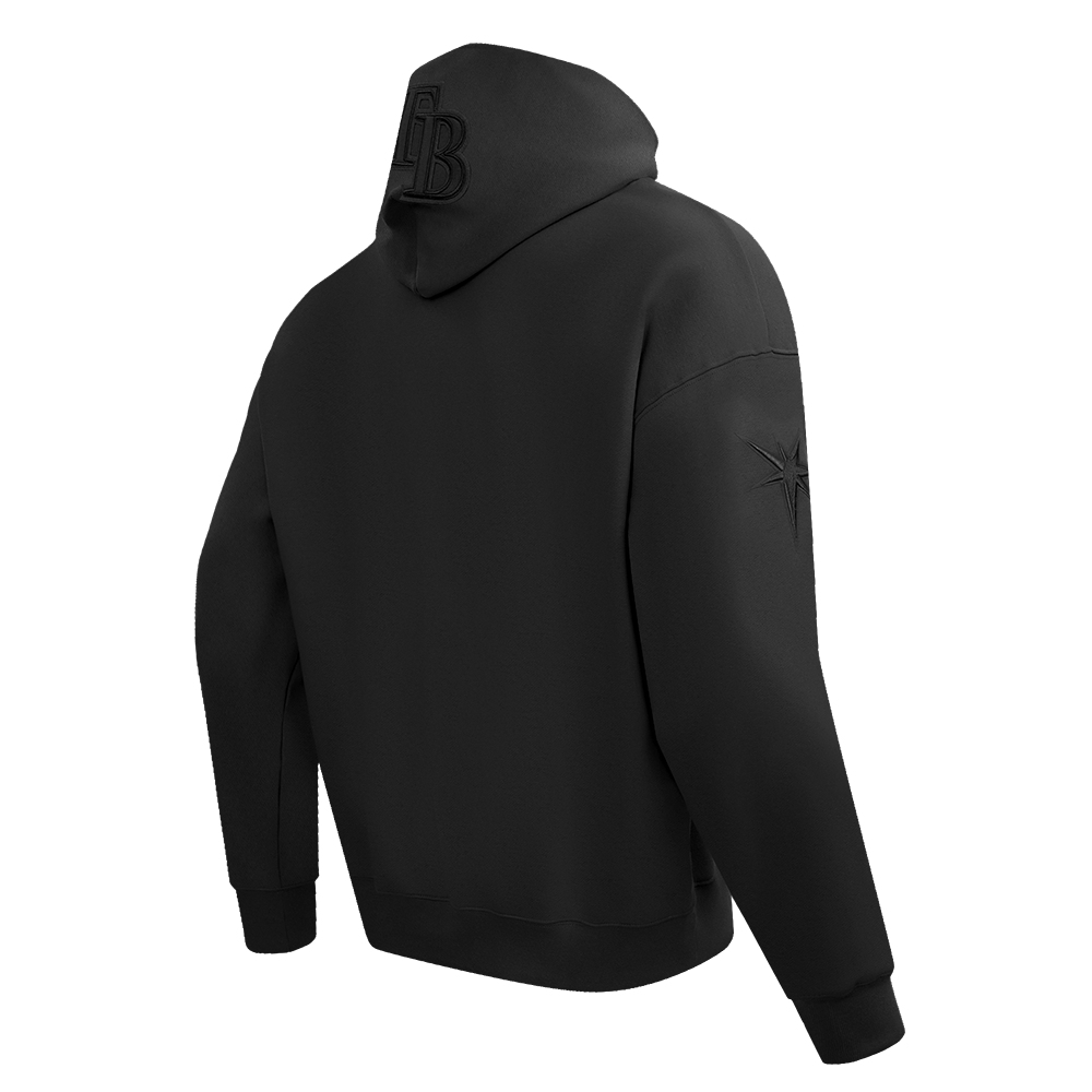 MLB TAMPA BAY RAYS NEUTRAL MEN'S DROP SHOULDER PULLOVER HOODIE (BLACK)