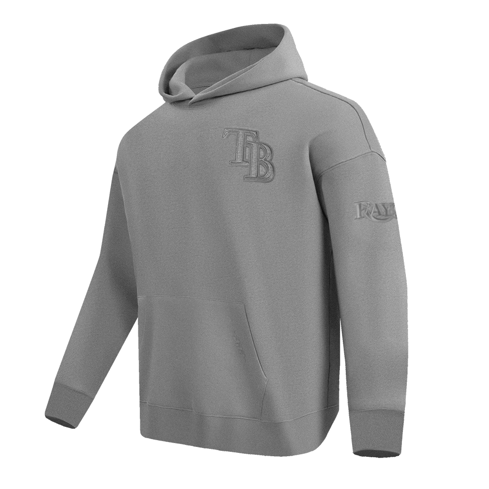 MLB TAMPA BAY RAYS SUDADERA CON CAPUCHA Y HOMBROS CAÍDOS PARA HOMBRE, COLOR NEUTRO (GRIS OSCURO MELANGE)
