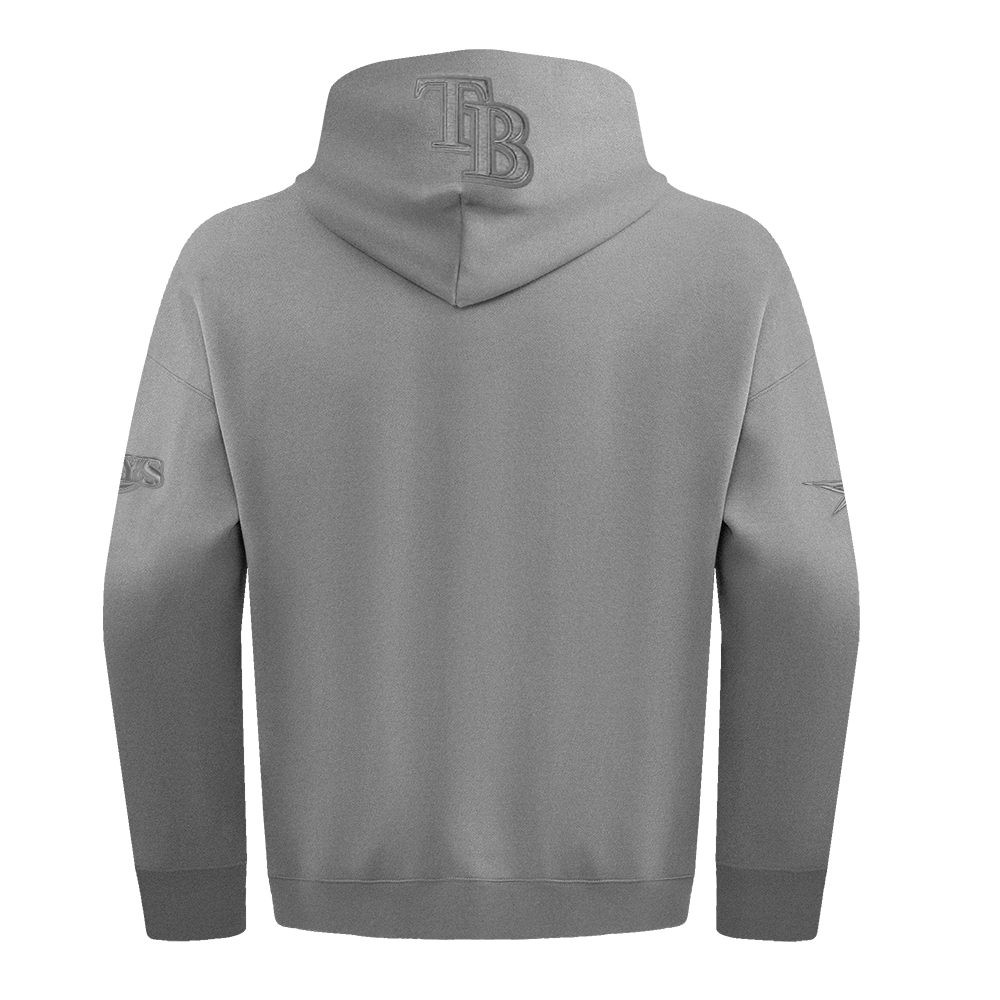 MLB TAMPA BAY RAYS SUDADERA CON CAPUCHA Y HOMBROS CAÍDOS PARA HOMBRE, COLOR NEUTRO (GRIS OSCURO MELANGE)