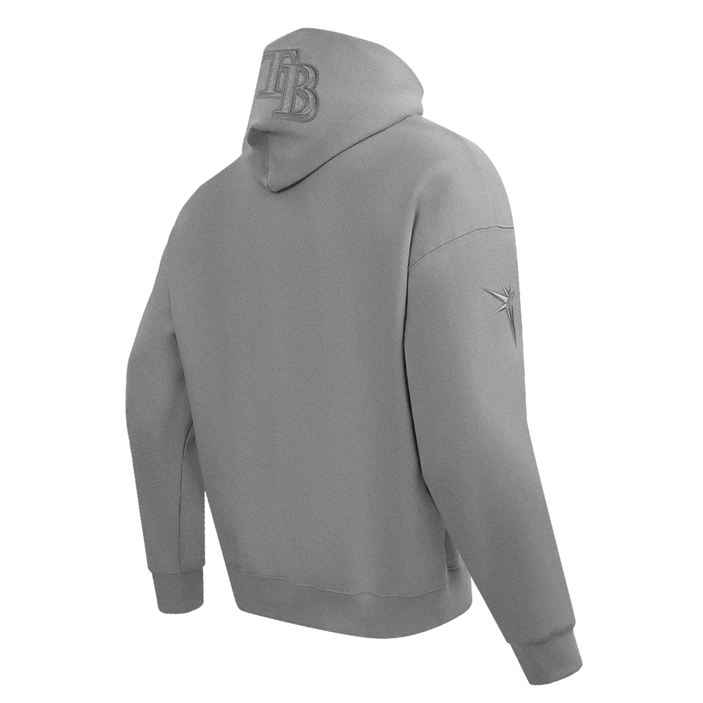 MLB TAMPA BAY RAYS SUDADERA CON CAPUCHA Y HOMBROS CAÍDOS PARA HOMBRE, COLOR NEUTRO (GRIS OSCURO MELANGE)