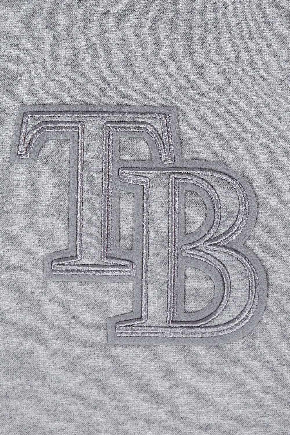 MLB TAMPA BAY RAYS SUDADERA CON CAPUCHA Y HOMBROS CAÍDOS PARA HOMBRE, COLOR NEUTRO (GRIS OSCURO MELANGE)