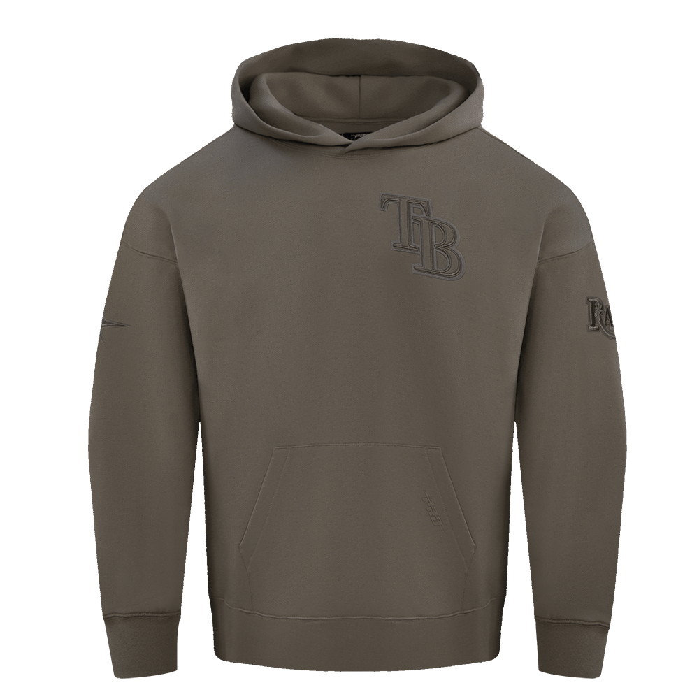 MLB TAMPA BAY RAYS NEUTRAL MEN'S DROP SHOULDER PULLOVER HOODIE (DARK TAUPE)