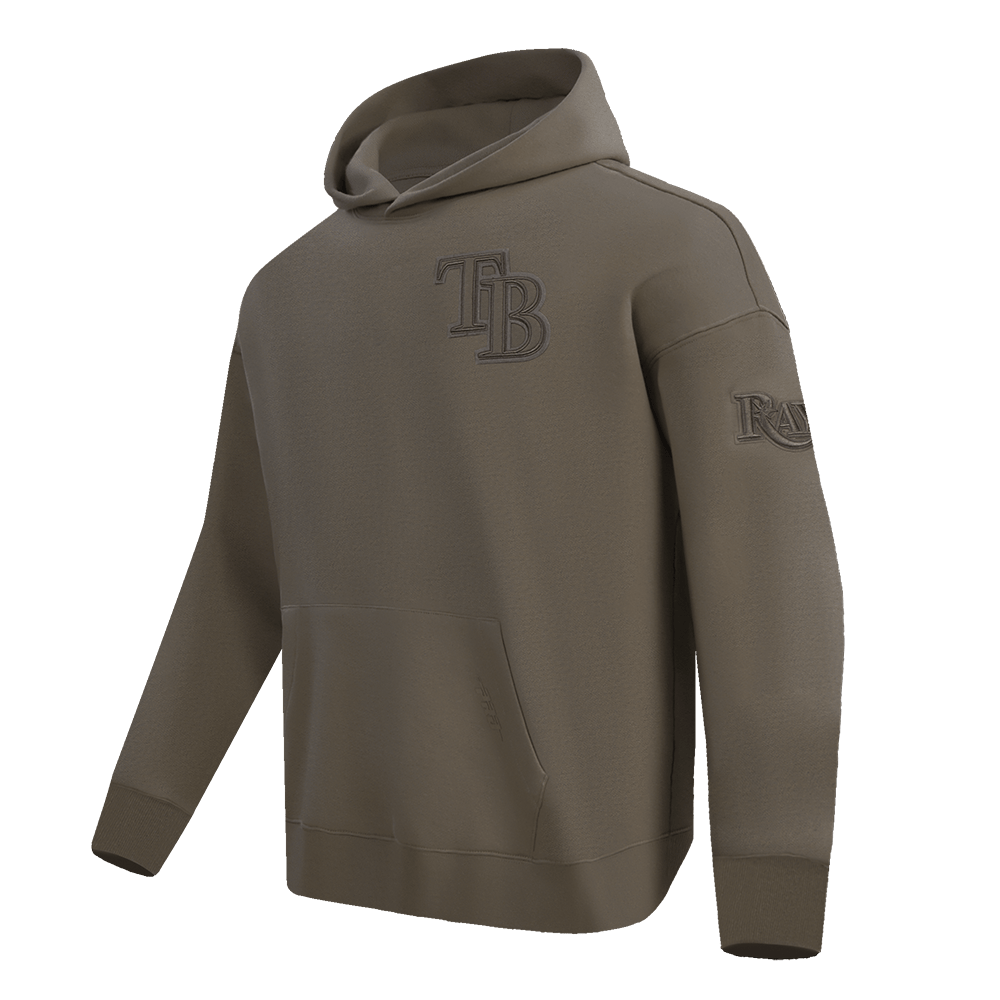 MLB TAMPA BAY RAYS NEUTRAL MEN'S DROP SHOULDER PULLOVER HOODIE (DARK TAUPE)