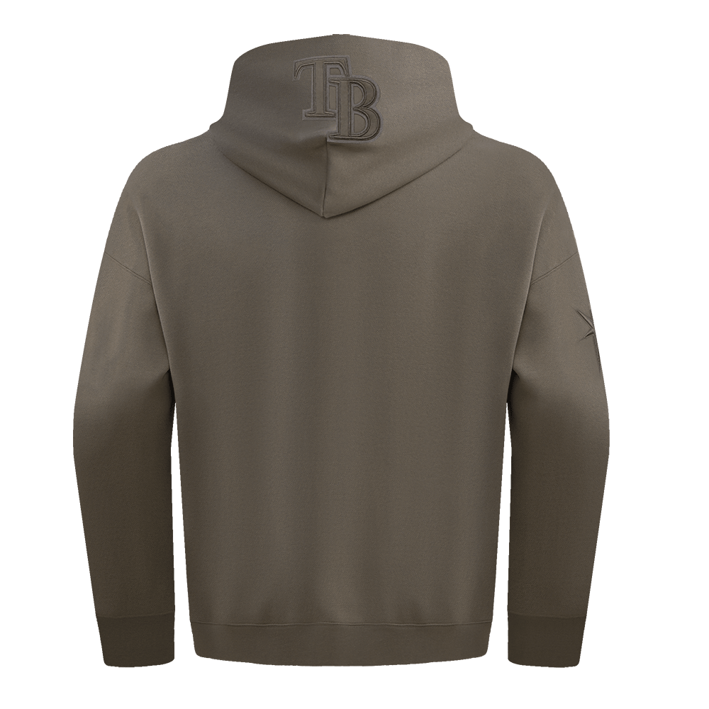 MLB TAMPA BAY RAYS NEUTRAL MEN'S DROP SHOULDER PULLOVER HOODIE (DARK TAUPE)