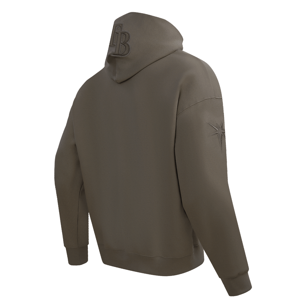 MLB TAMPA BAY RAYS NEUTRAL MEN'S DROP SHOULDER PULLOVER HOODIE (DARK TAUPE)