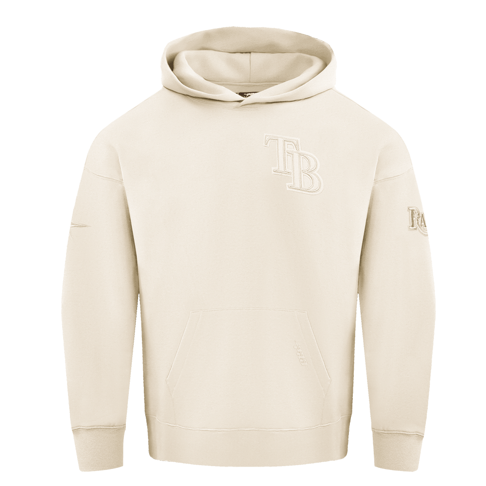 MLB TAMPA BAY RAYS NEUTRAL MEN'S DROP SHOULDER PULLOVER HOODIE (EGGSHELL)